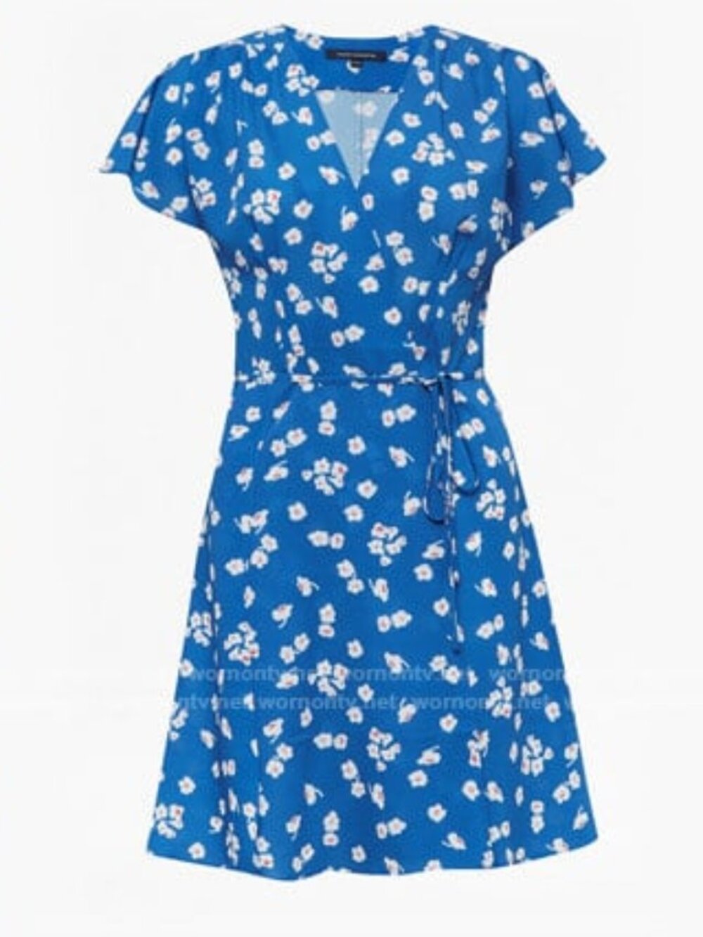 FRENCH CONNECTION CREPE FLORAL WRAP DRESS, SIZE 6